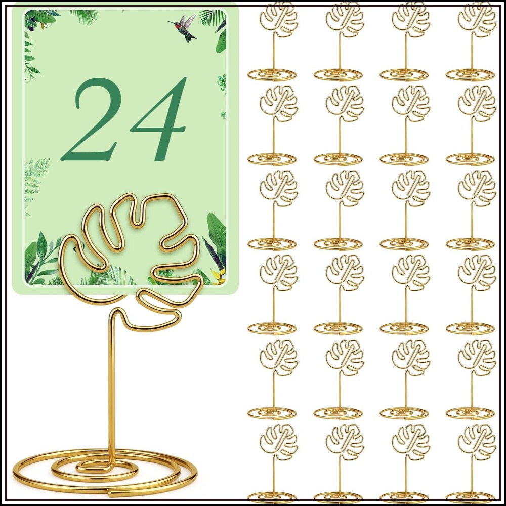 Place Card Holder - 24 Pcs Summer Gold Monstera Leaf
