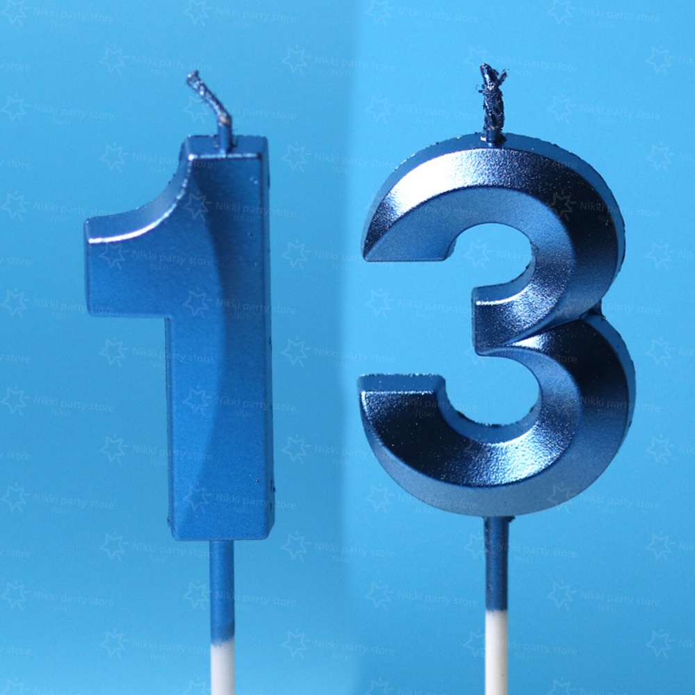 Wedding Cake Supply - Blue Opera House Candles Number Creative
