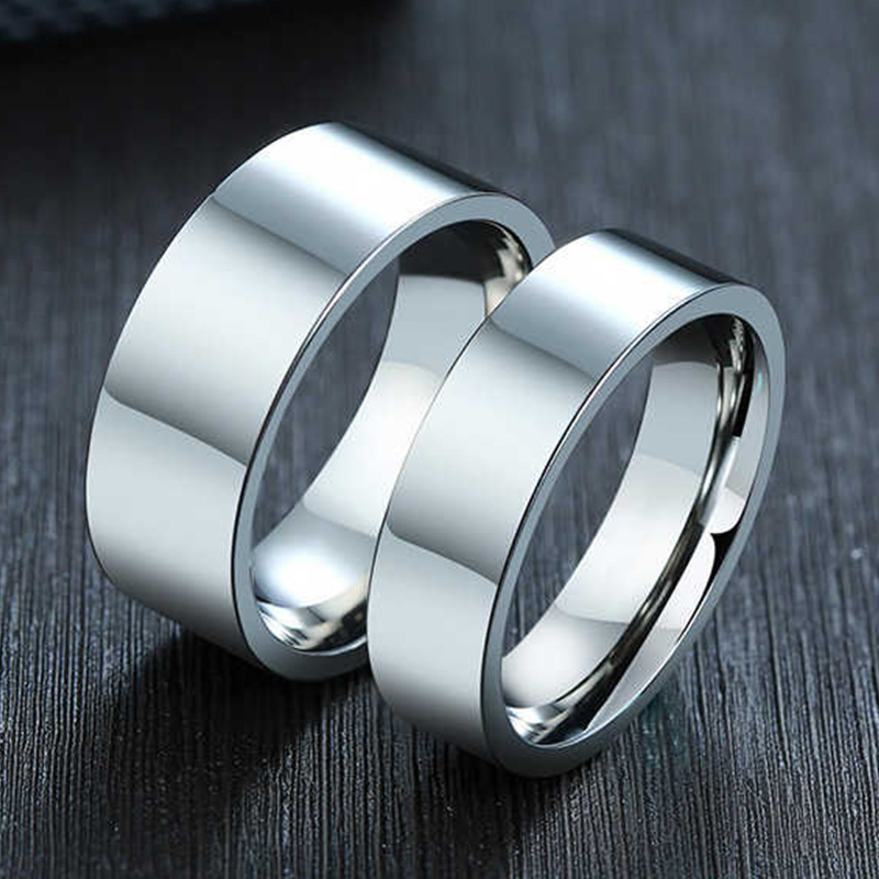Wedding Zone - 3/4/6/8mm Wide Stainless Steel Rings High