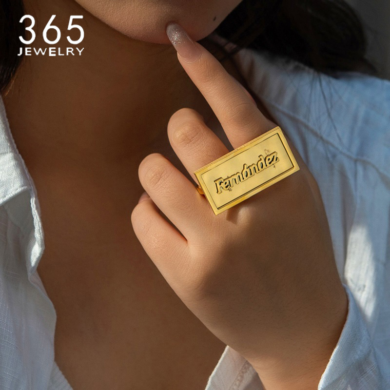 Wedding Zone - Fashion Custom Name Rings Stainless Steel