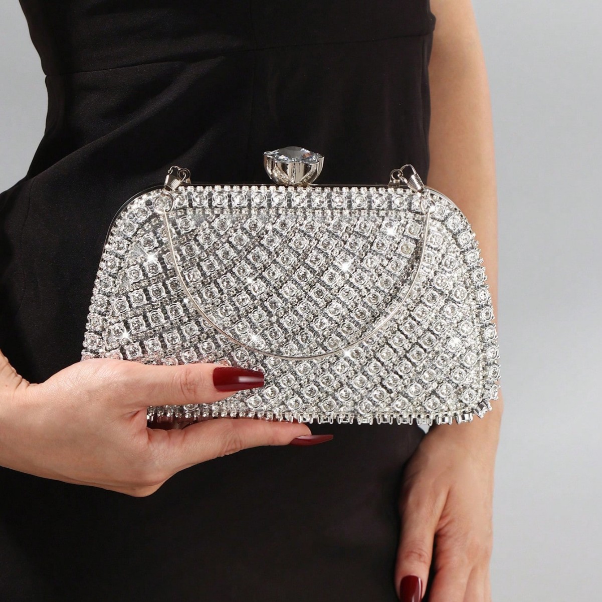Wedding Vendor - Luxury Diamonds Glitter Evening Bags Silver