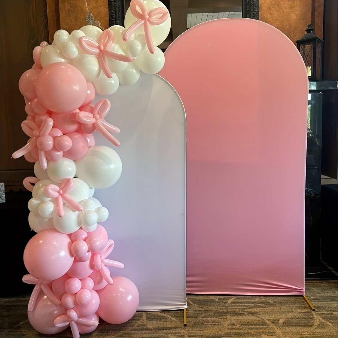 Wedding Balloon Arch - 141 Pcs Pink Ribbon Balloons Arch
