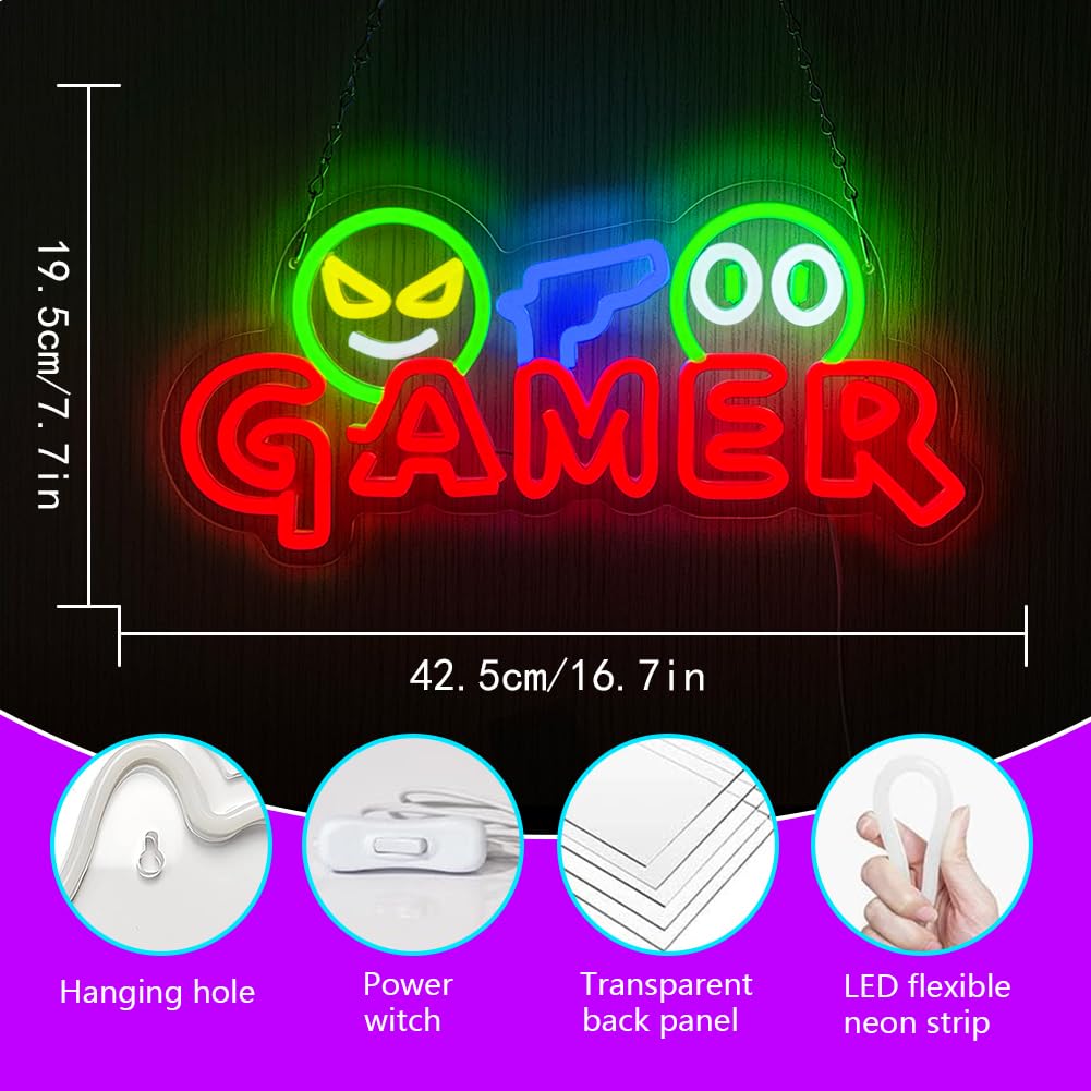 Gamer Neon Sign LED Wall Light - огляд і ціна Wedding Zone