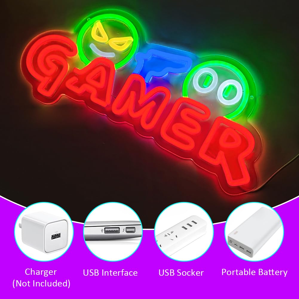 Gamer Neon Sign LED Wall Light - огляд і ціна Wedding Zone