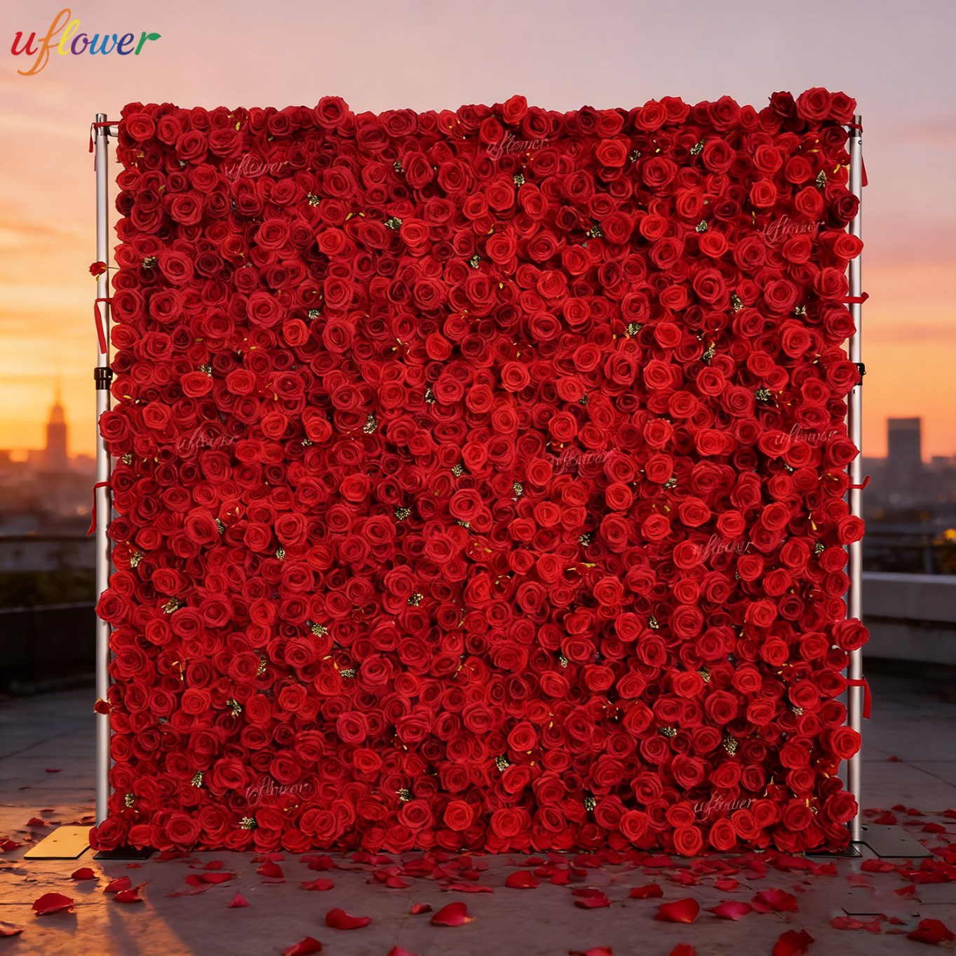 Uflower Red Rose Artificial Fl - огляд і ціна Wedding Backdrop Curtain