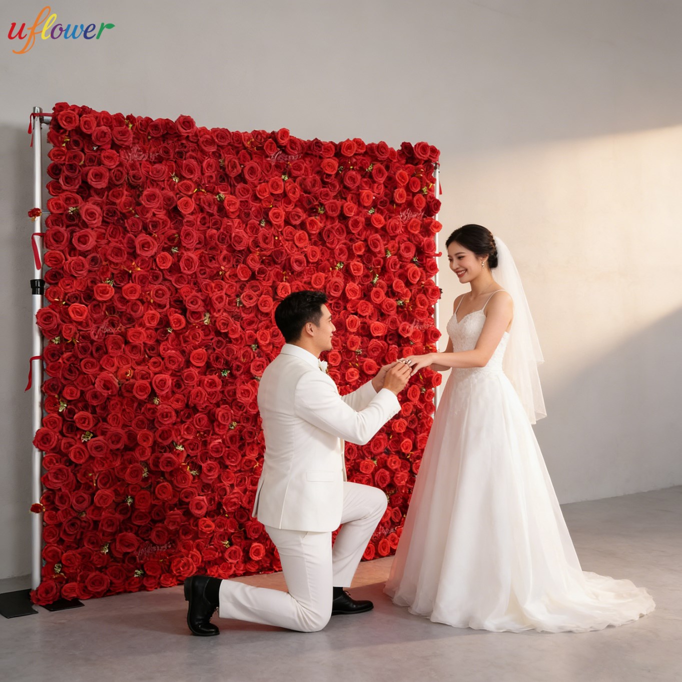 Uflower Red Rose Artificial Fl - огляд і ціна Wedding Backdrop Curtain