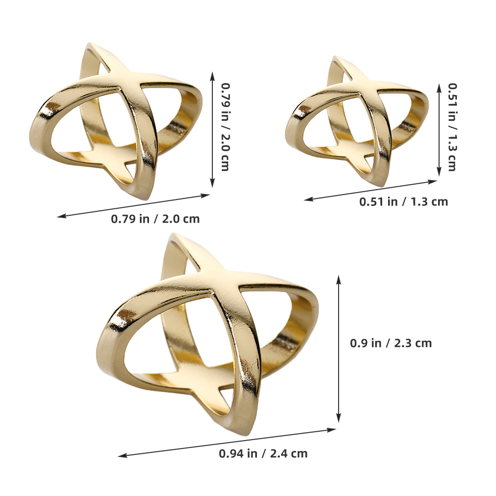 3pcs X Shaped Alloy Scarf Ring - огляд і ціна Wedding Zone