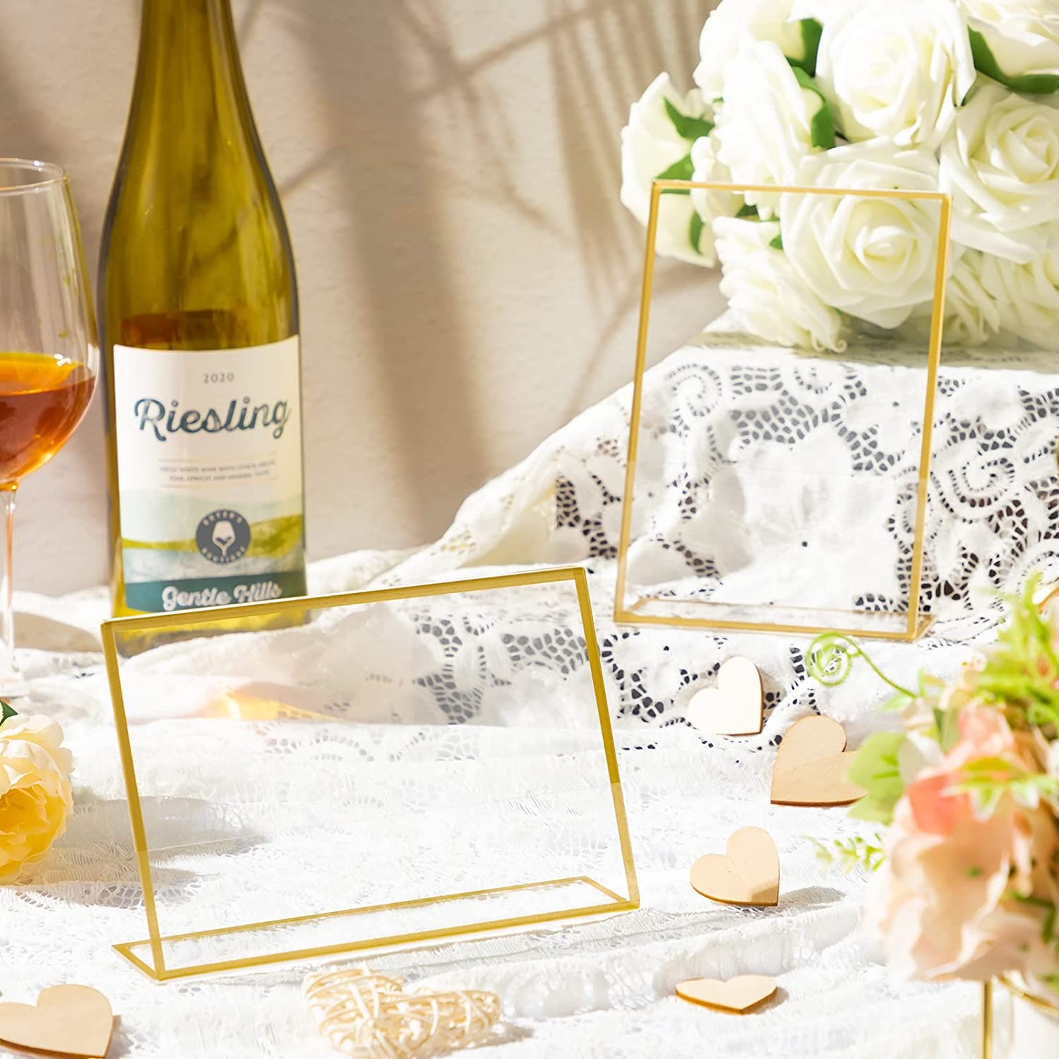 Gold Frame Acrylic Sign Holder - огляд і ціна Table Number Gold