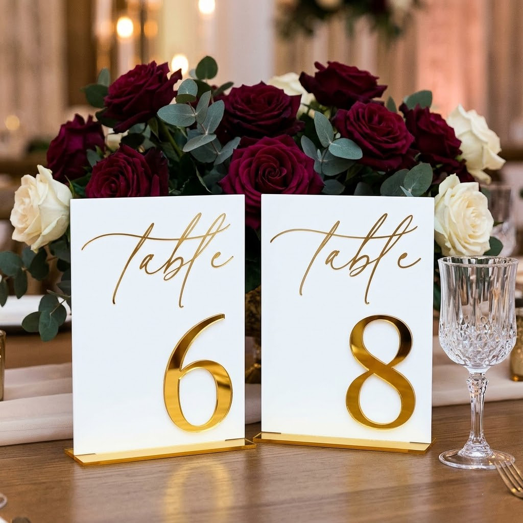 Wedding Table Numbers 1-10 wit - огляд і ціна Table Number Gold