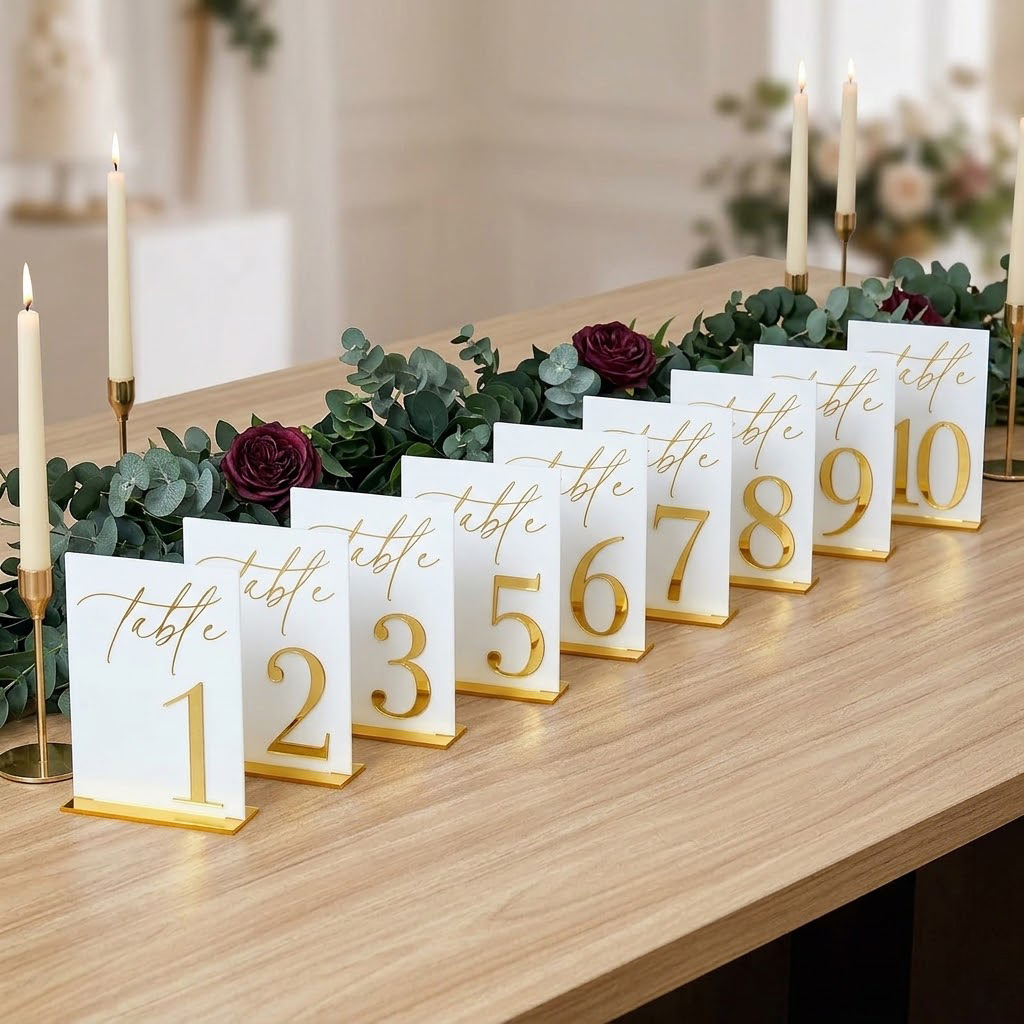 Wedding Table Numbers 1-10 wit - огляд і ціна Table Number Gold