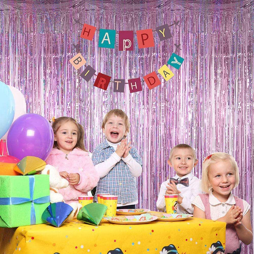tinsel blue Pink Foil Curtain  - огляд і ціна Wedding Backdrop Curtain