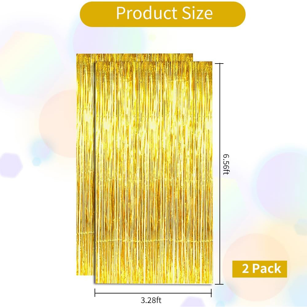 2Pack Gold Metallic Foil Tinse - огляд і ціна Wedding Backdrop Curtain