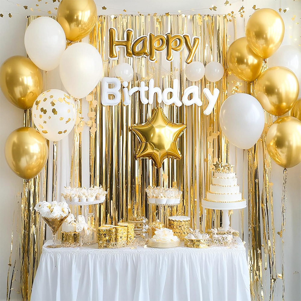 2Pack Gold Metallic Foil Tinse - огляд і ціна Wedding Backdrop Curtain