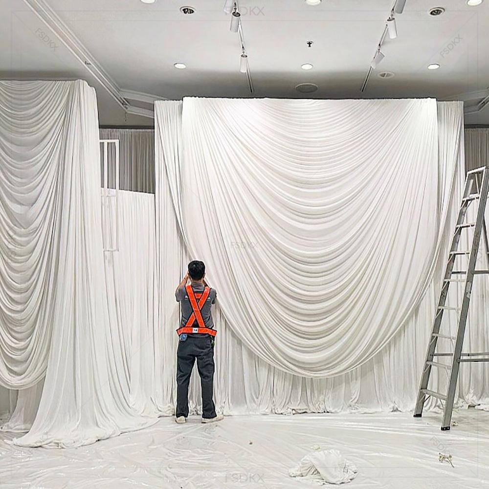FSDKX Cheap White Ice Silk Clo - огляд і ціна Wedding Backdrop Curtain