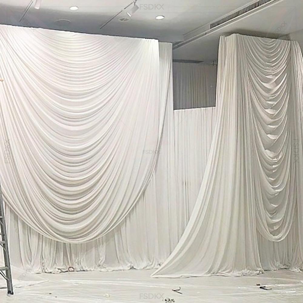FSDKX Cheap White Ice Silk Clo - огляд і ціна Wedding Backdrop Curtain