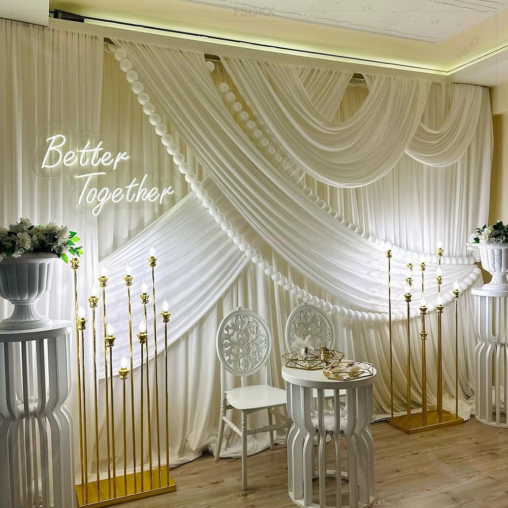 FSDKX Cheap White Ice Silk Clo - огляд і ціна Wedding Backdrop Curtain