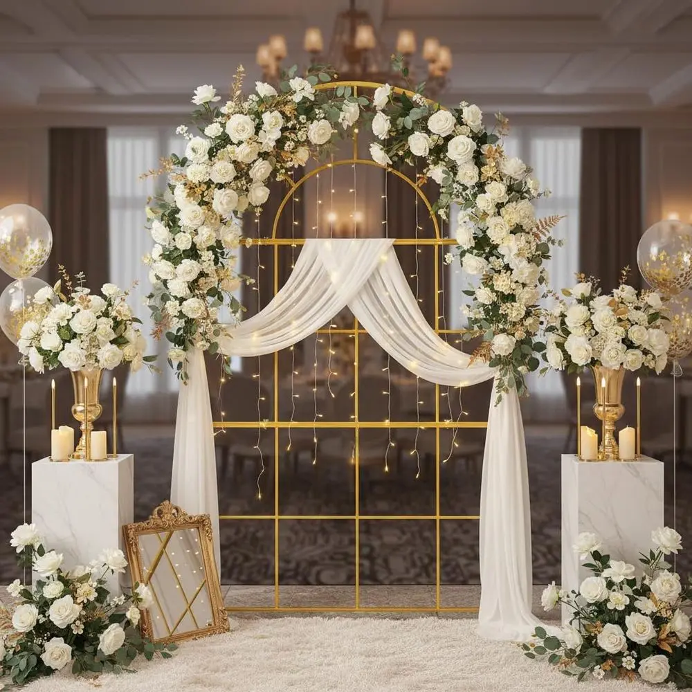 Gold Metal Wedding Arches, 6.5 - огляд і ціна Wedding Balloon Arch