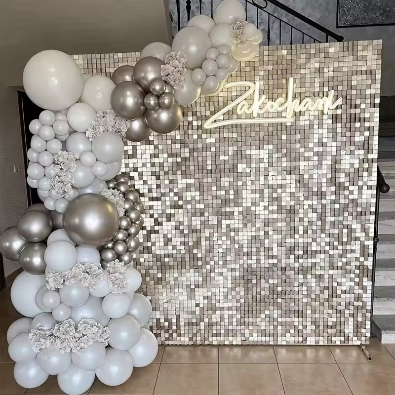 1/2/6/10PCS Silvery/Golden/Bla - огляд і ціна Wedding Backdrop Curtain