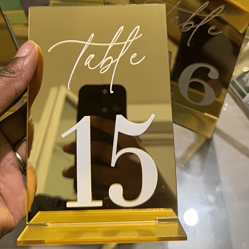 Gold Mirror Acrylic Table Numb - огляд і ціна Table Number Gold
