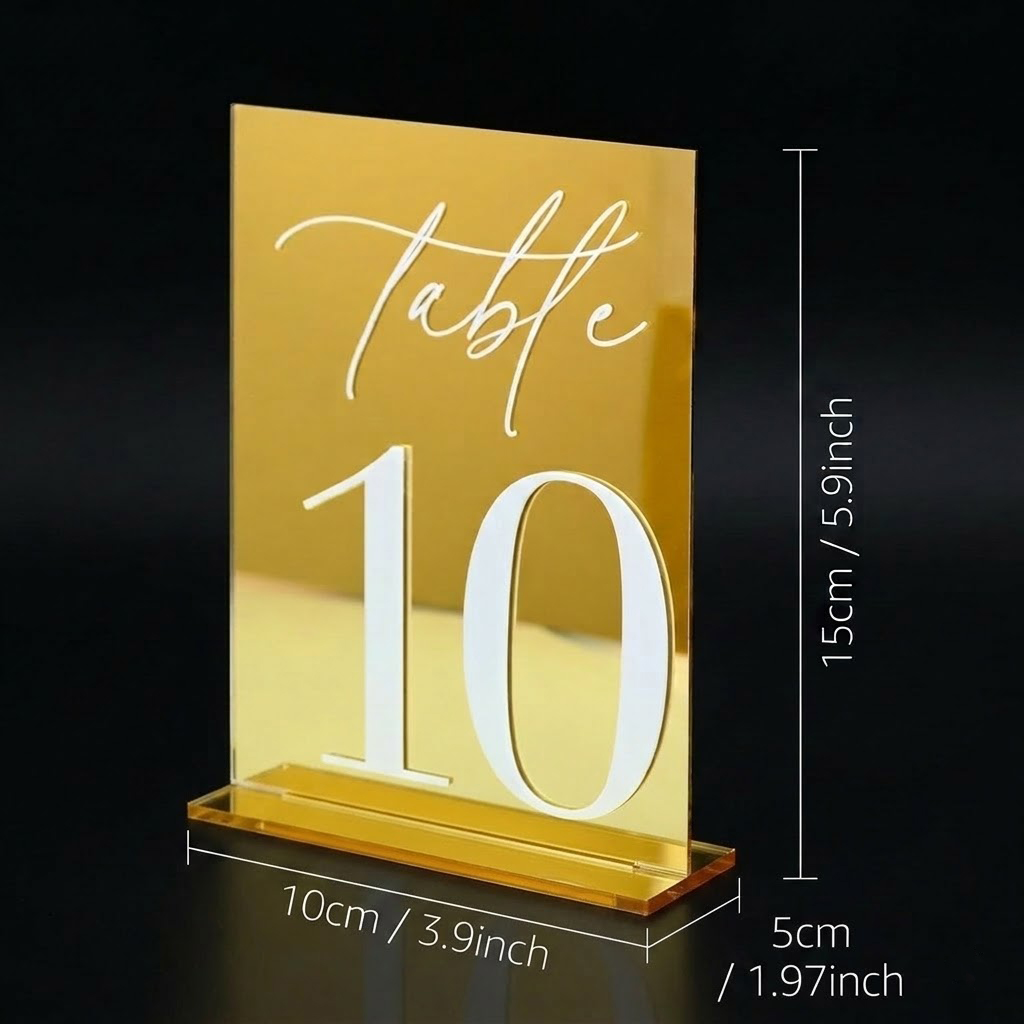 Gold Mirror Acrylic Table Numb - огляд і ціна Table Number Gold