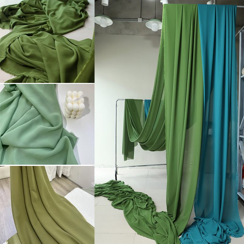 Olive Avocado Green Chiffon Fa - огляд і ціна Wedding Backdrop Curtain