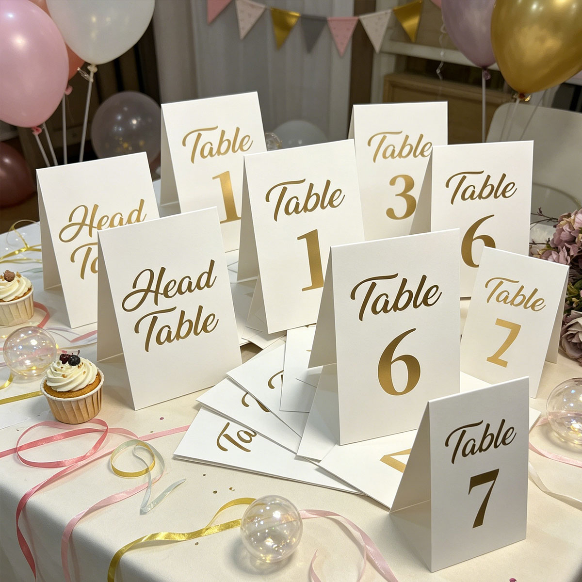 1set Gold Foil Wedding Table N - огляд і ціна Table Number Gold