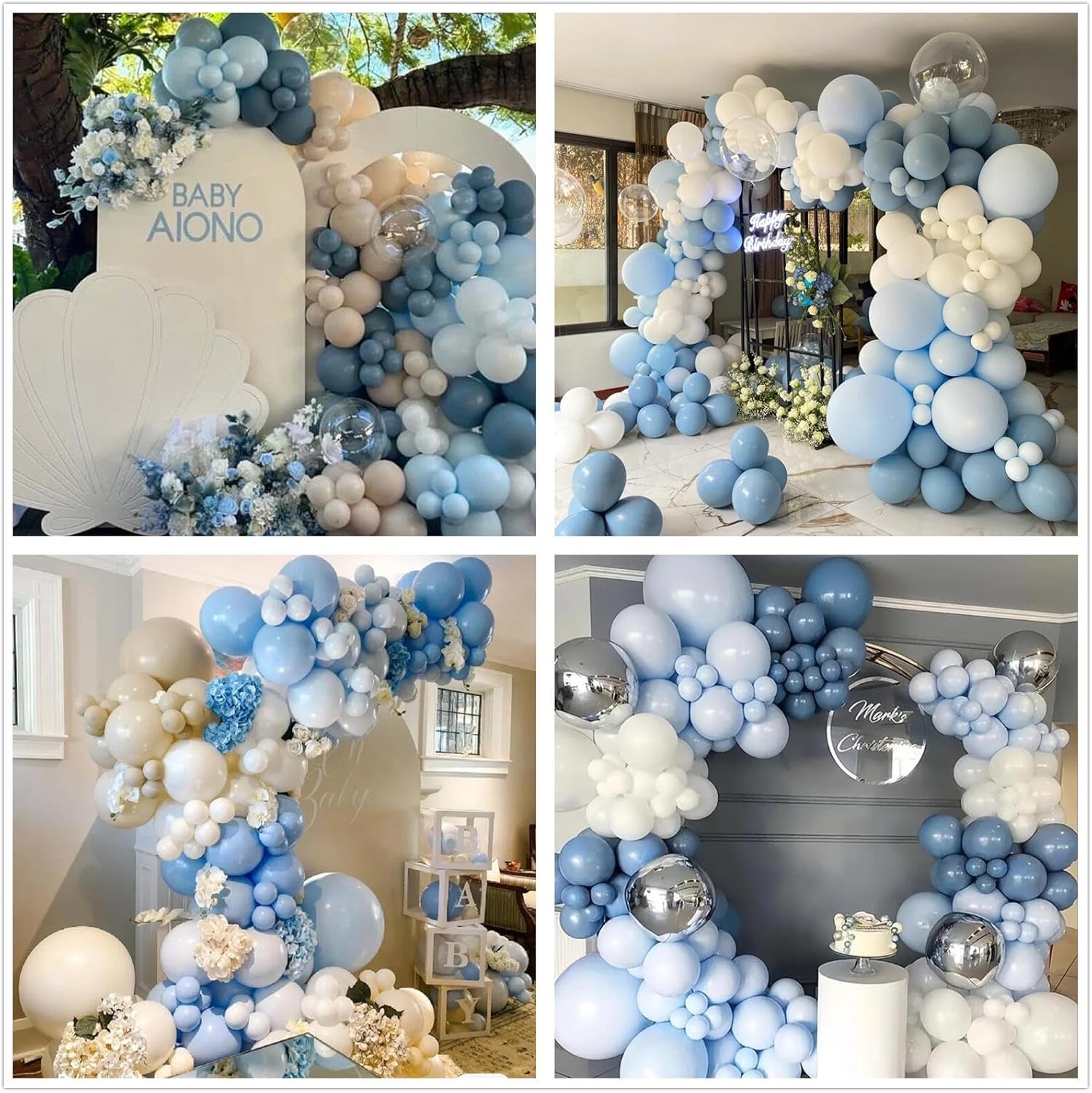 Dusty Blue Sand White Latex Ba - огляд і ціна Wedding Balloon Arch