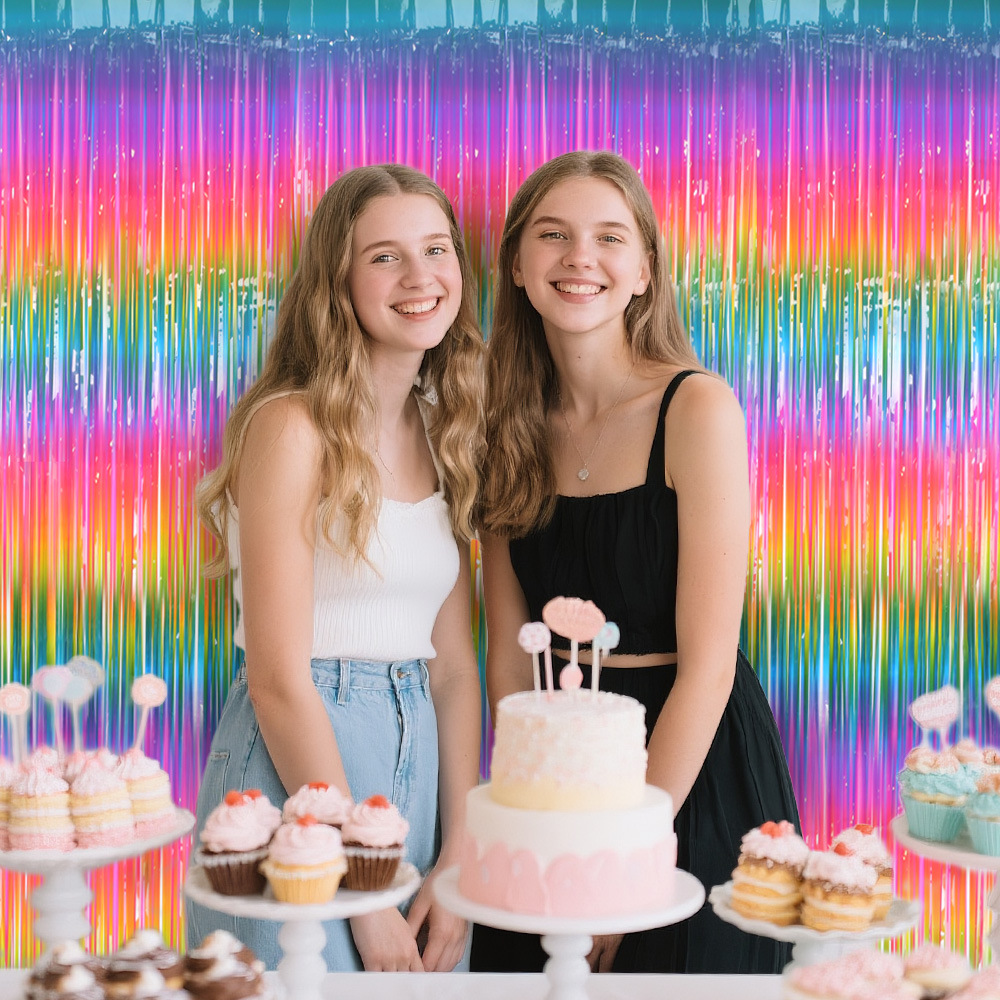 Rainbow Foil Fringe Curtain Ma - огляд і ціна Wedding Backdrop Curtain