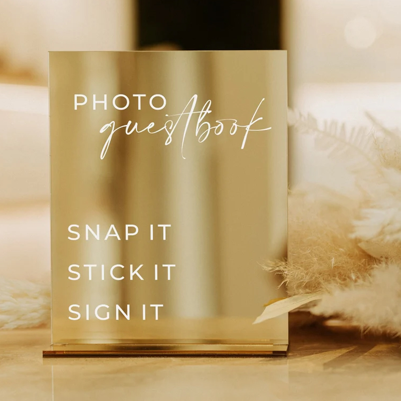 Rectangle Gold Mirror Wedding  - огляд і ціна Table Number Gold