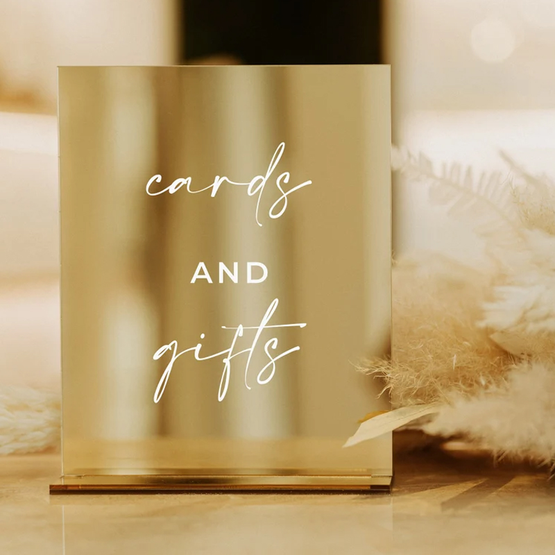 Rectangle Gold Mirror Wedding  - огляд і ціна Table Number Gold