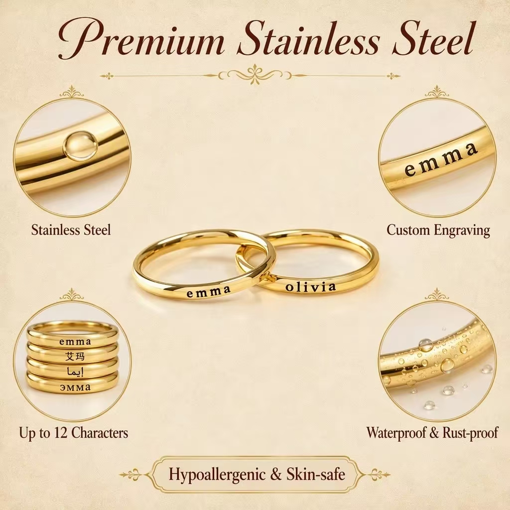 Personalized Engraved Name Rin - огляд і ціна Wedding Zone