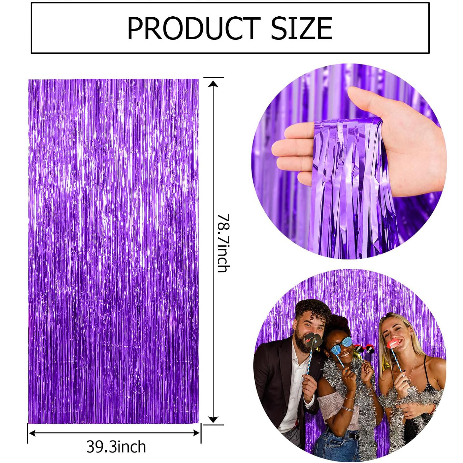 2 Pcs Purple Backdrop Tinsel S - огляд і ціна Wedding Backdrop Curtain