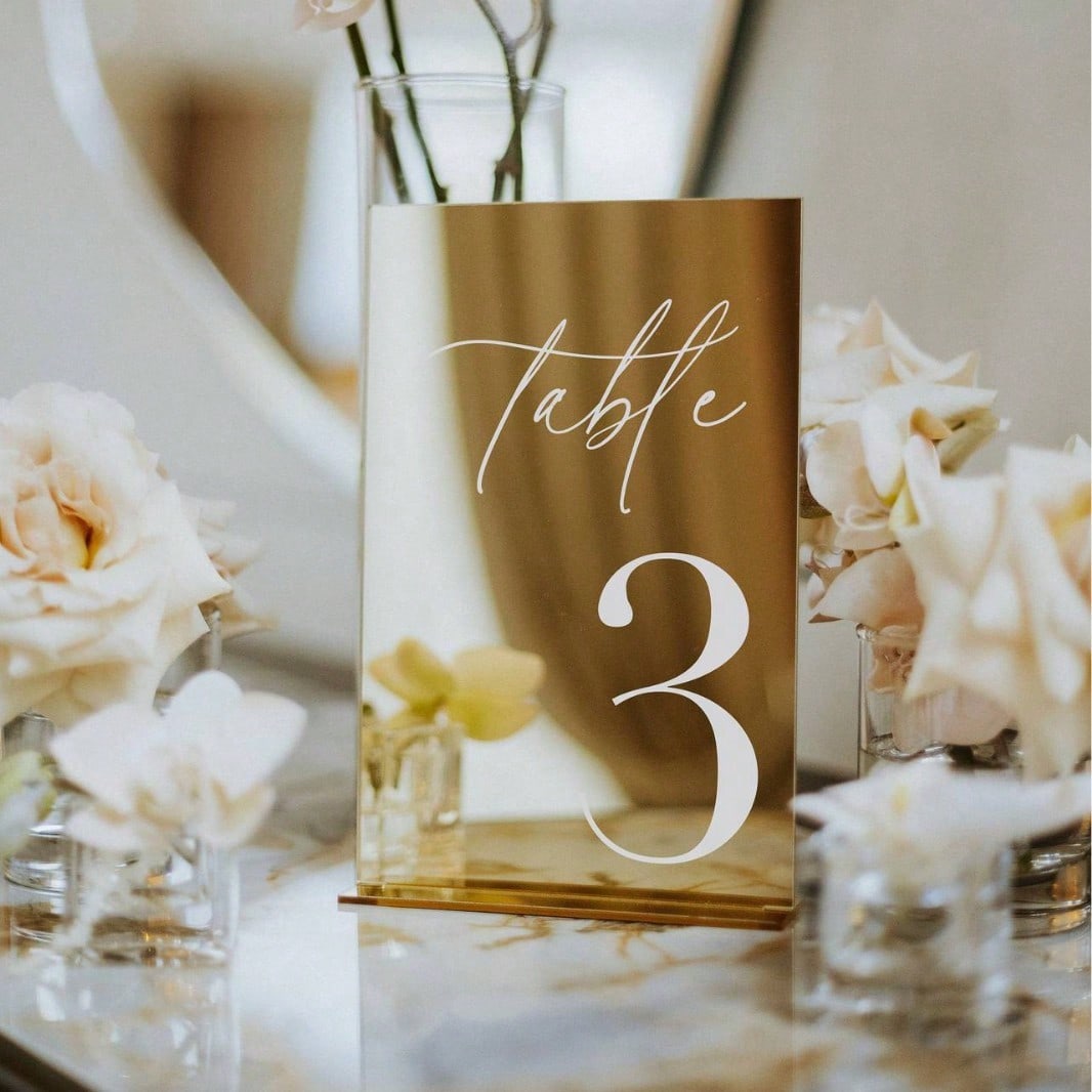 Gold Acrylic Mirror Number Tab - огляд і ціна Table Number Gold