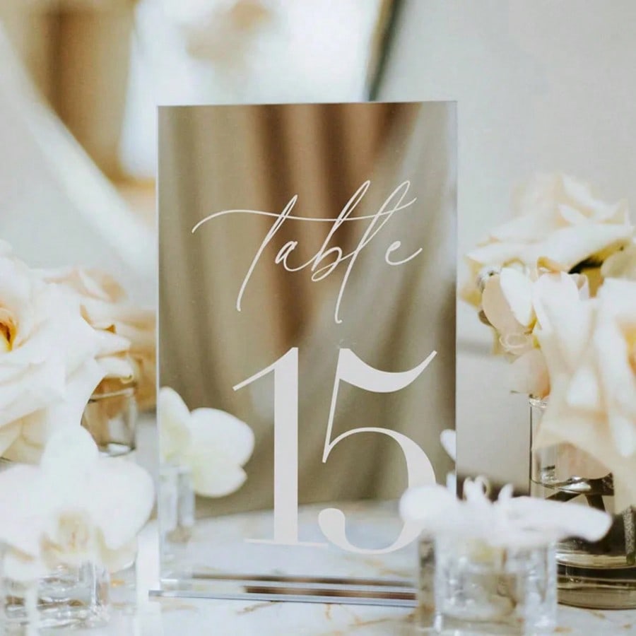 Gold Acrylic Mirror Number Tab - огляд і ціна Table Number Gold