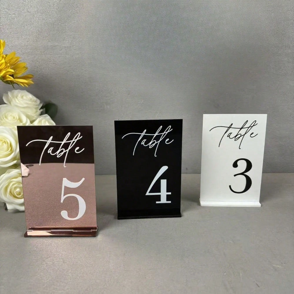 Gold Acrylic Mirror Number Tab - огляд і ціна Table Number Gold
