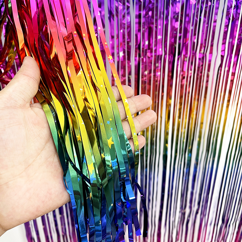 Rainbow Foil Fringe Curtain Ba - огляд і ціна Wedding Backdrop Curtain