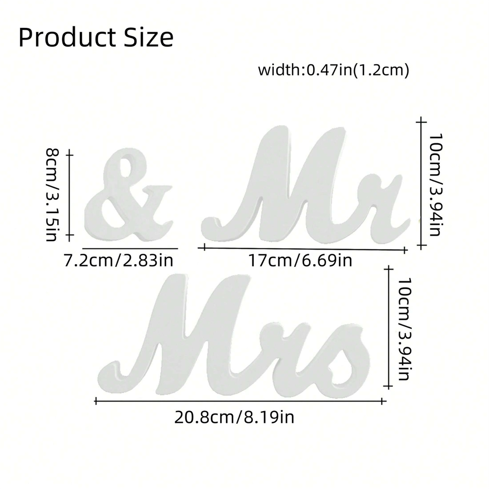 3pcs/set Wooden Mr & Mrs Sign  - огляд і ціна Table Number Gold