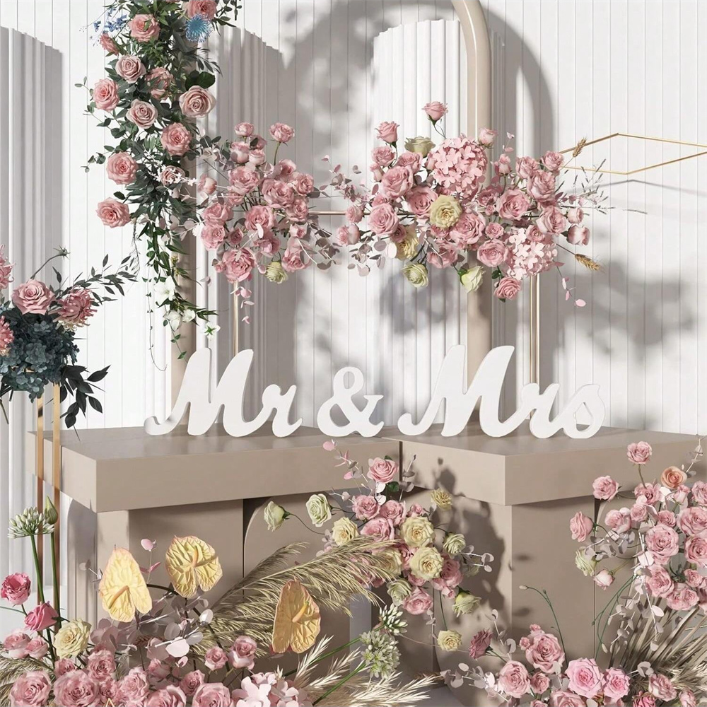 3pcs/set Wooden Mr & Mrs Sign  - огляд і ціна Table Number Gold