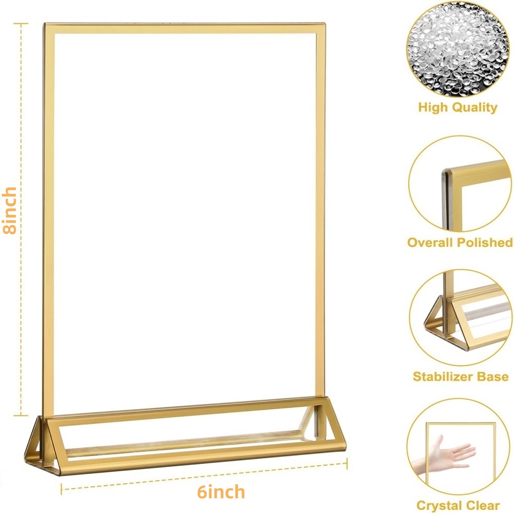 Pack of 6 6x8 Gold Picture Fra - огляд і ціна Table Number Gold