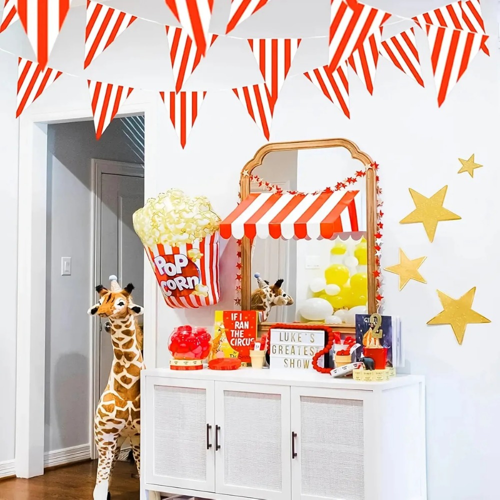 18Pcs Red White Striped Pennan - огляд і ціна Wedding Supply Canada