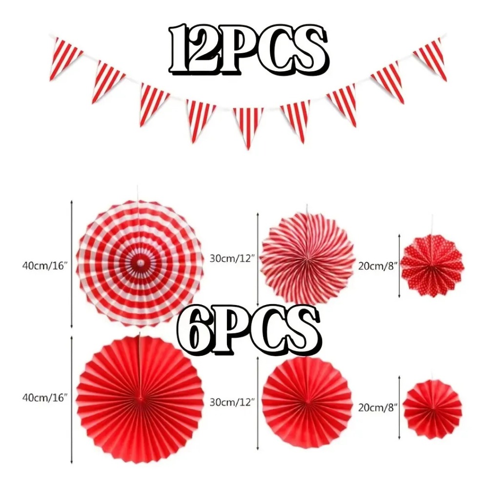 18Pcs Red White Striped Pennan - огляд і ціна Wedding Supply Canada