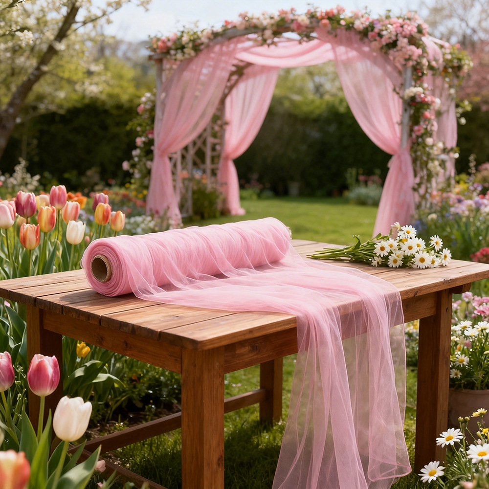 Extra Long Semi Transparent Tu - огляд і ціна Wedding Backdrop Curtain