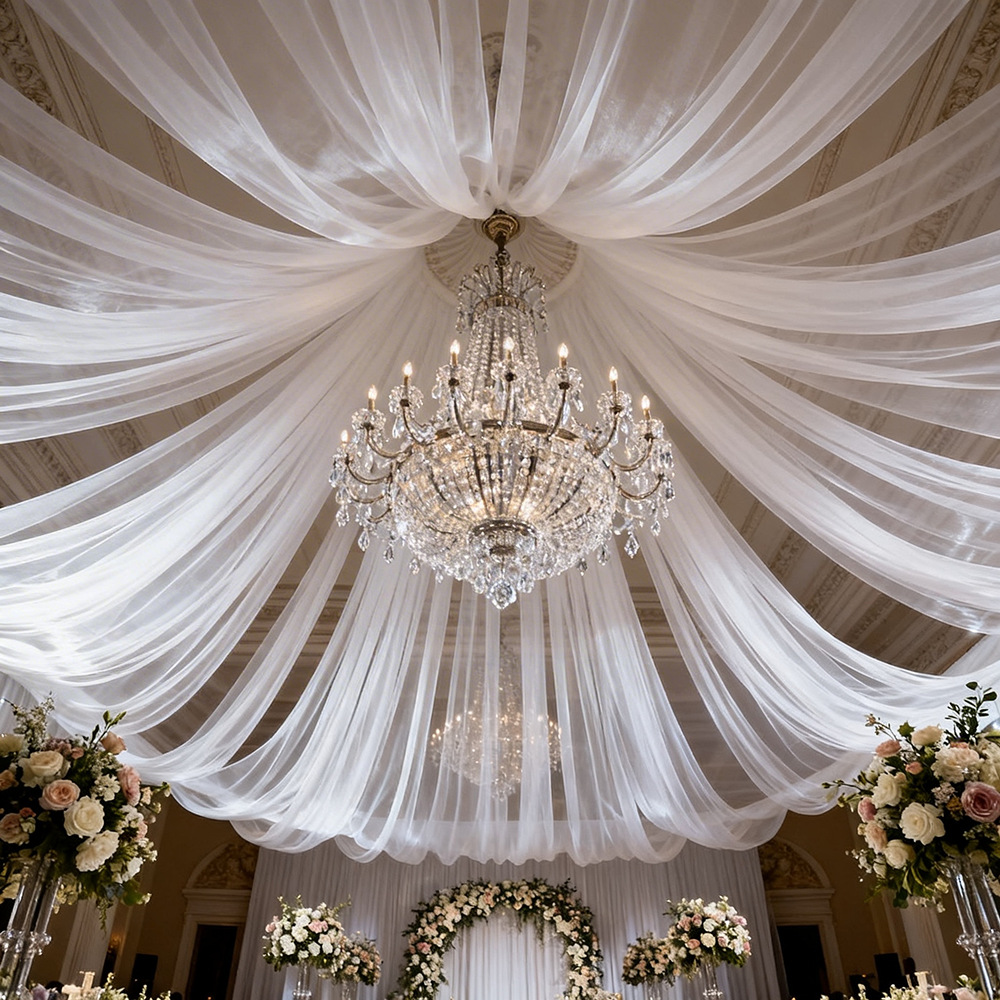 Extra Long Semi Transparent Tu - огляд і ціна Wedding Backdrop Curtain