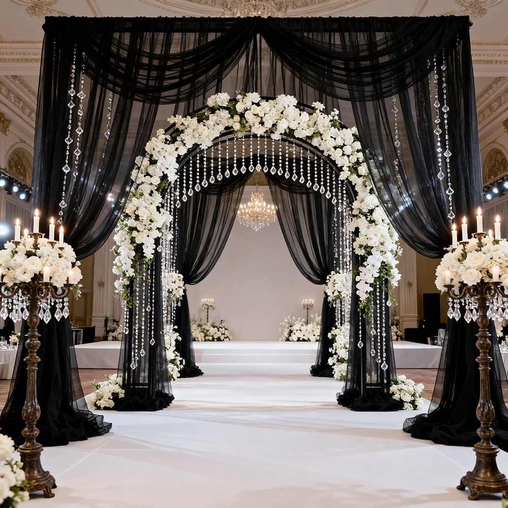 Extra Long Semi Transparent Tu - огляд і ціна Wedding Backdrop Curtain