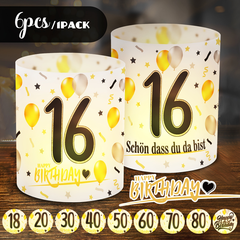 6 pcs. Black Gold Birthday Tab - огляд і ціна Table Number Gold
