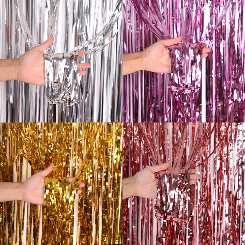 Metallic Tinsel Foil Fringe Cu - огляд і ціна Wedding Backdrop Curtain
