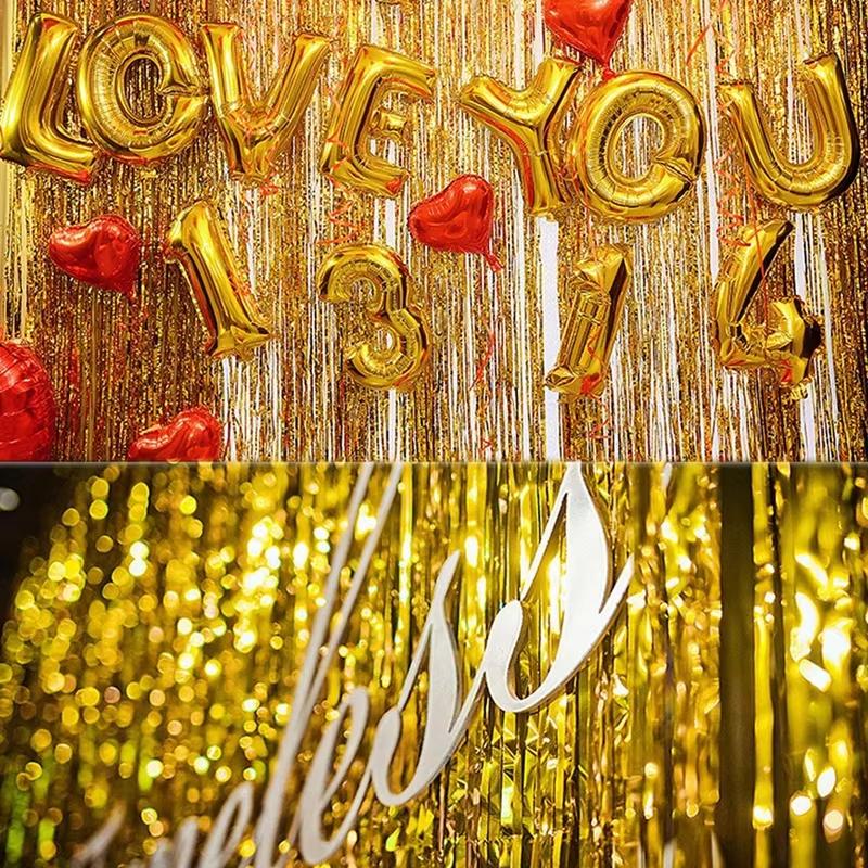 Metallic Tinsel Foil Fringe Cu - огляд і ціна Wedding Backdrop Curtain