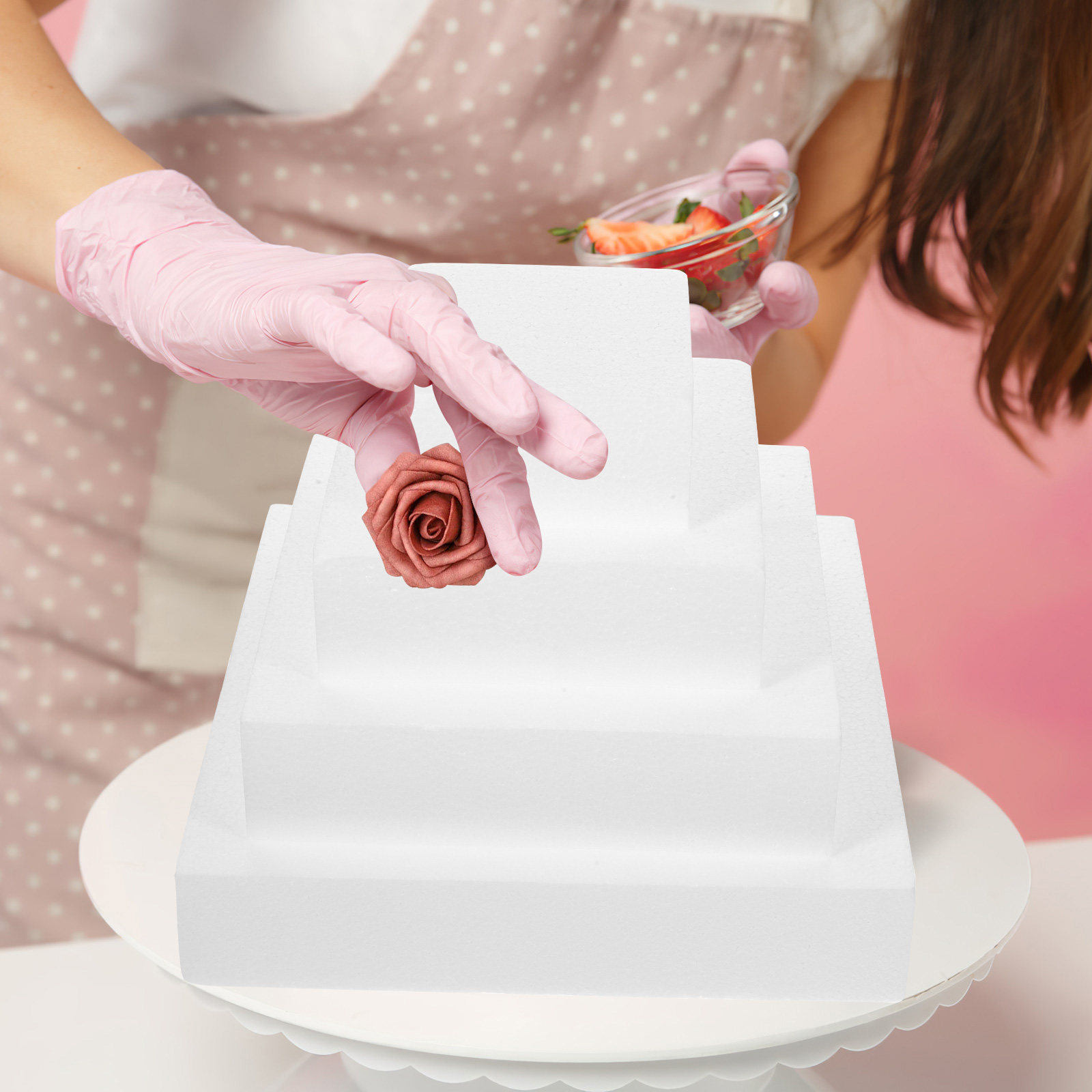 4Pcs Cake Dummy White DIY Deco - огляд і ціна Wedding Cake Supply