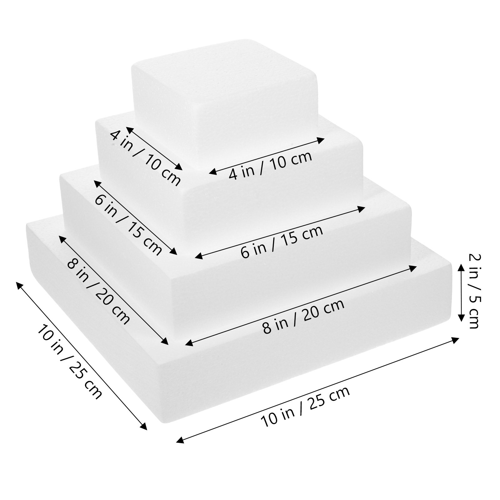 4Pcs Cake Dummy White DIY Deco - огляд і ціна Wedding Cake Supply